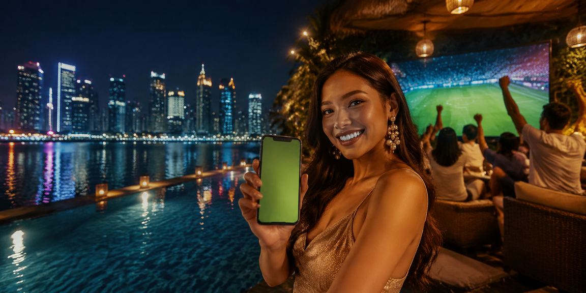 Model Vietnam menggunakan aplikasi casino di smartphone dengan tampilan elegan dan modern
