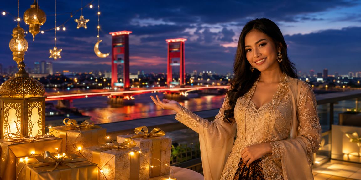 Model profesional menampilkan informasi program VIP dan ketentuan bonus platform kasino